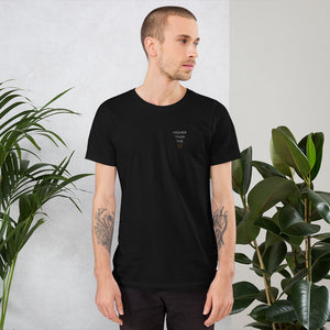 Open image in slideshow, &#39;Higher&#39; Lyric Tee - Black Front Colour Image 100% Organic

